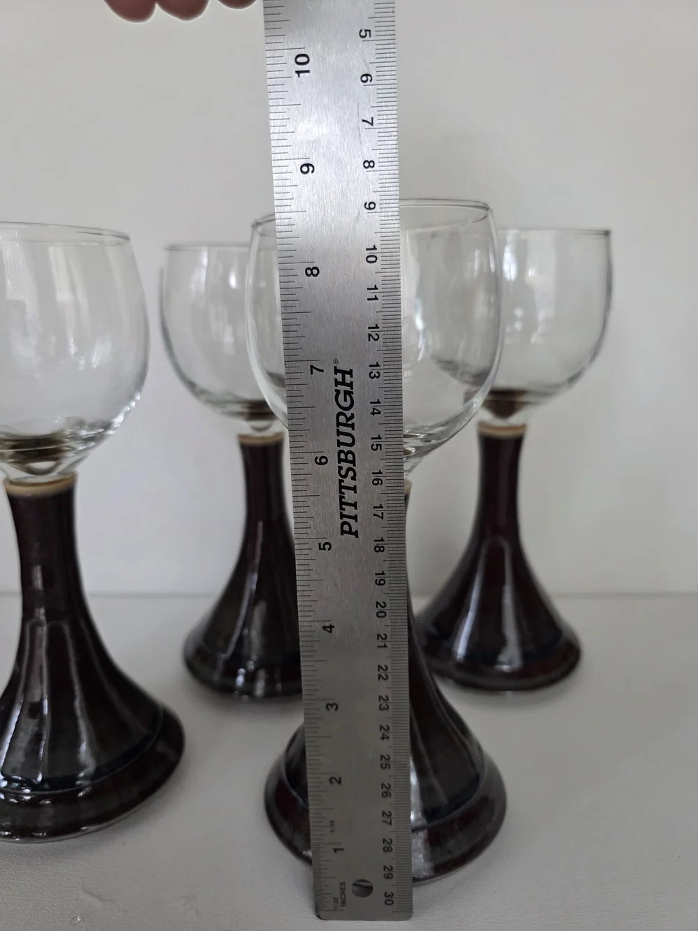 Hyacinth House Elegant Brown-Stem Wine Glasses - Set of 4